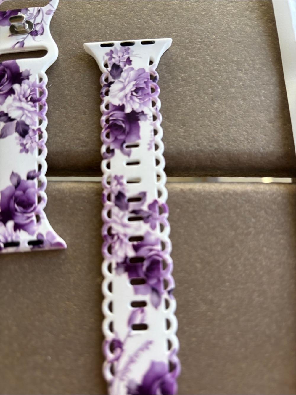 Floral Silicone Watch Band Replacement for 38/40/41mm - Purple Floral - Picture 4 of 4